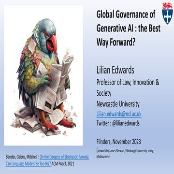 Global Governance of Generative AI: The Right Way Forward