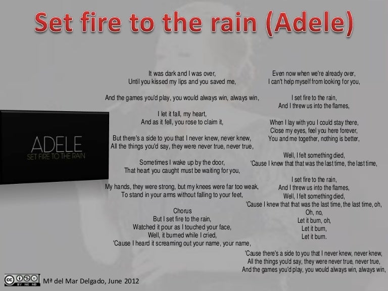 Set fire to the rain speed up. Set Fire to the Rain текст. Текст песни Set Fire to the Rain. Текст Fire to the Rain Adele.