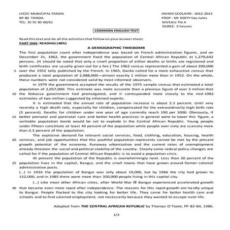 A demographic timebomb