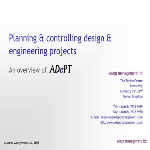 The Analytical Design Planning Technique (ADePT)