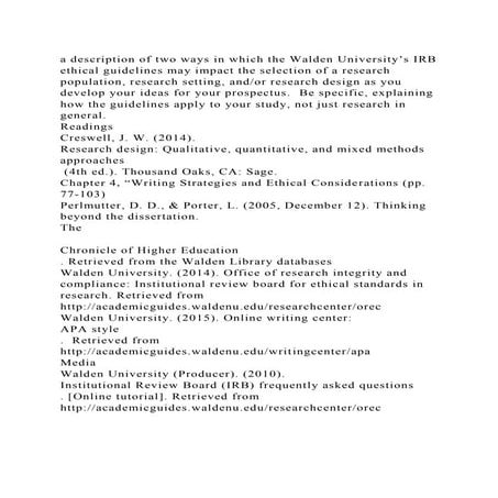 a description of two ways in which the Walden University’s IRB ethic.docx