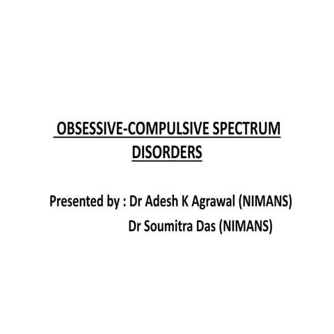 Obsessive-Compulsive and Related Disorders (DSM-V)