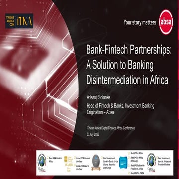 Adesoji Solanke, Director, Head of FinTech & Banks, Investment Banking Origin...