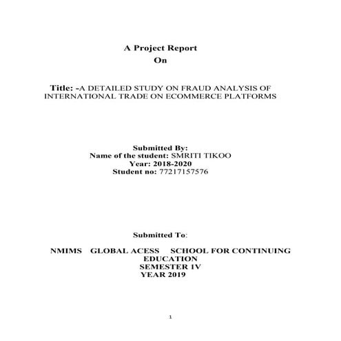 A detailed study on fraud analysis of international trade on ecpommerce platf...