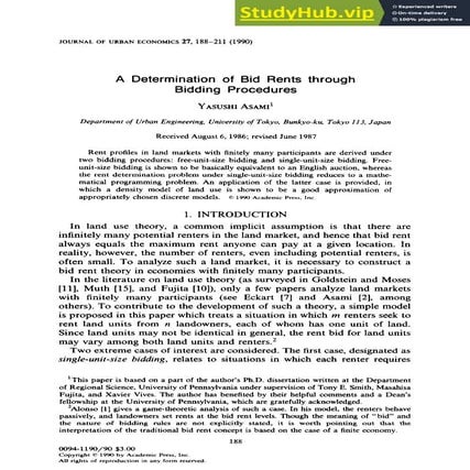 Chapter 6 Urban Land Rent - Urban Economics 6th Edition | PPTX