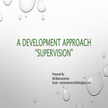 A development approach SUPERVISION