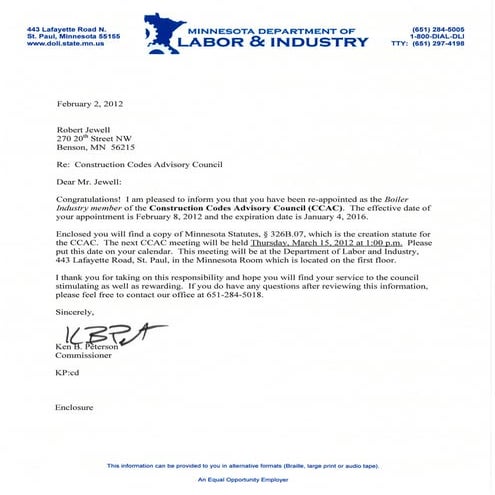 CCAC Reappointment 2012 | PDF