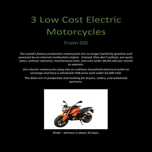 Affordable Electric Motorcycles by DSI August 6 2016 v2 