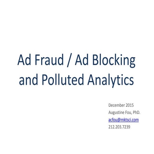 Ad Fraud Blocking Analytics Webinar