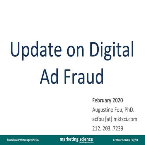 Ad fraud update for publishers Feb 2020