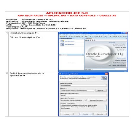 Adf Rich Faces   Toplink Jpa   Oracle Xe    Jee 5