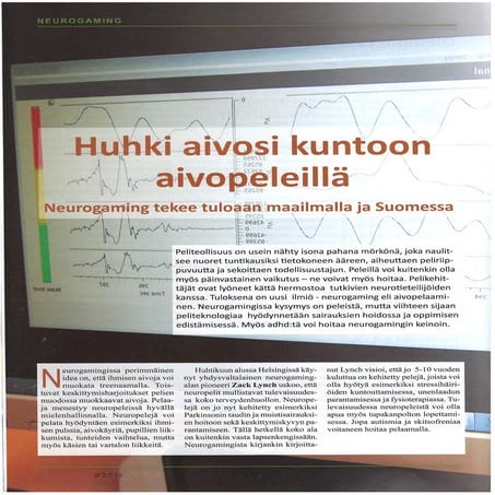adhd-liiton jäsenleti 2/2013, Neurogaming @ Vastaamo.fi