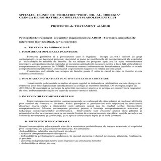 Adhd  protocol tratament