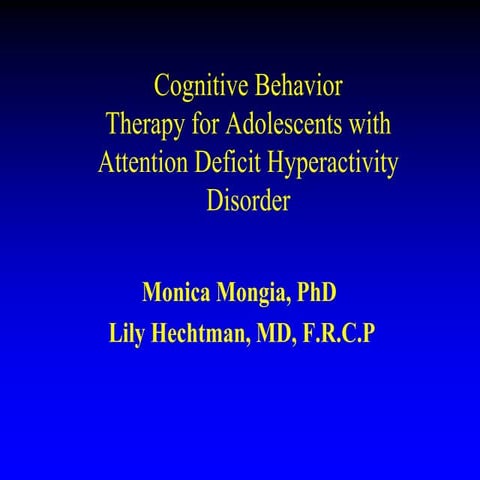 adhd cognitive behavioural therapy  studies