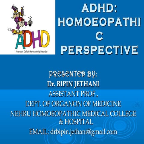Adhd & homoeopathy
