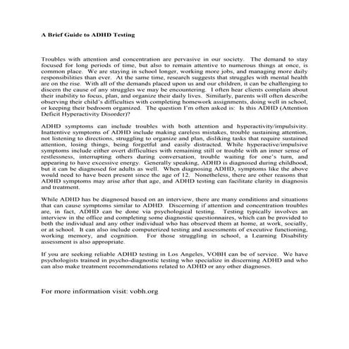 ADHD Diagnosis Ontario, ADHD Testing Ontario Explained What You Need to ...