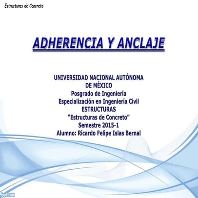 Adherencia y anclaje rfib