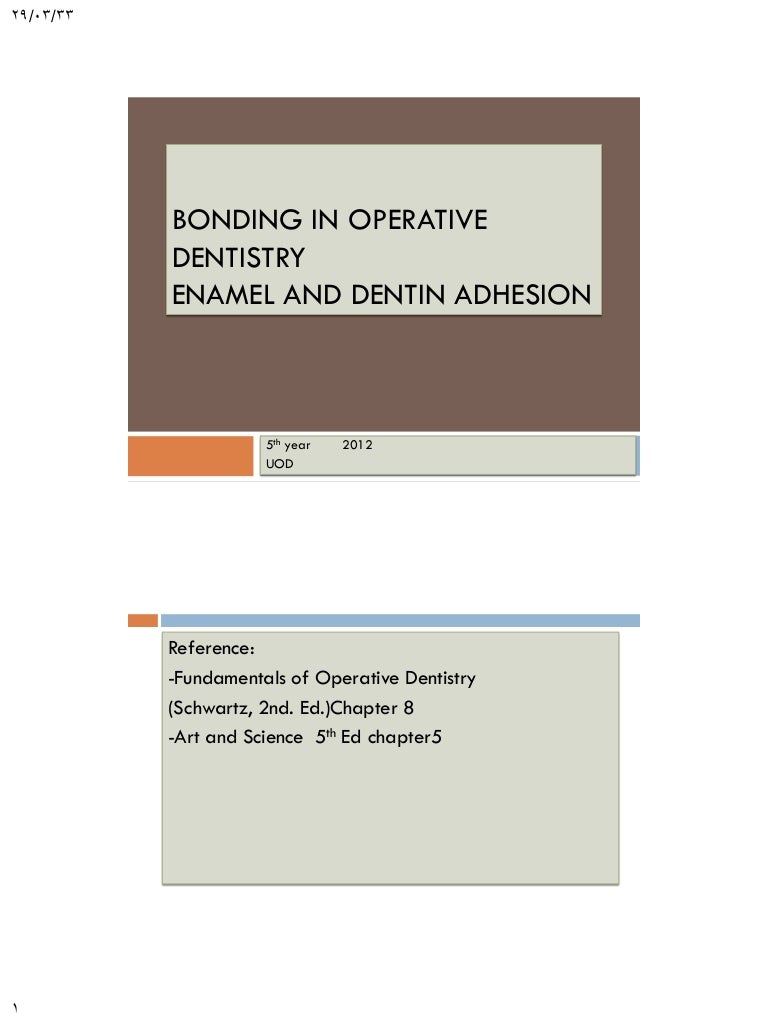 Adhesion in restorative dentistry