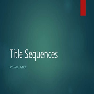 Title sequence research