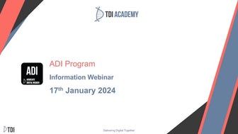 ADI Program Information Webinar