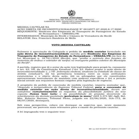 Decisão Cautelar TJPE Dupla Função