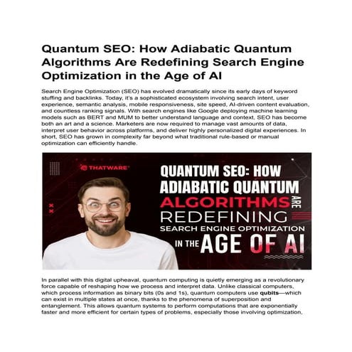 Quantum SEO Revolution: How Adiabatic Quantum Algorithms Are ...