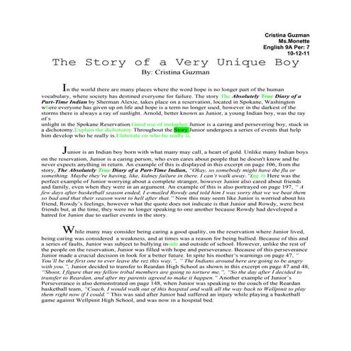 A diaryofa part-timeindianessay