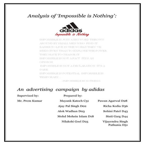Adidas campaign analysis