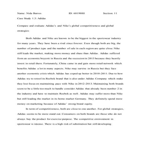 Adidas case study Nida Barros