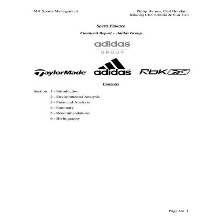 Adidas Uk Financial