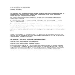 A diferença entre ser e estar