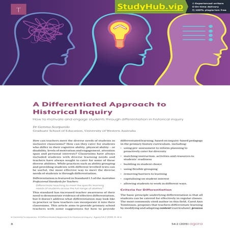 A Differentiated Approach To Historical Inquiry | PDF