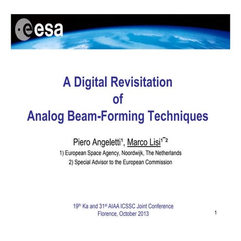 A digital revisitation_of_analog_beamforming_techniques - aiaaicssc2013_lisi