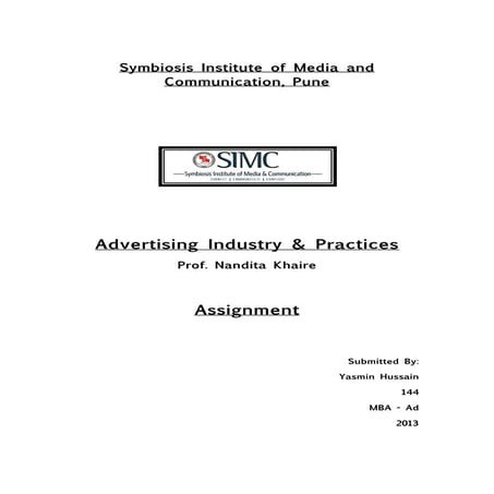 Advertising industry - Structure & practices