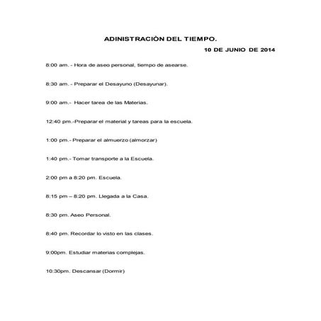 TIEMPoAdinistraciòn del tiempo