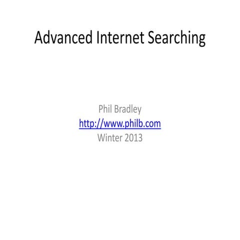 Advanced Internet Searching, December 2014