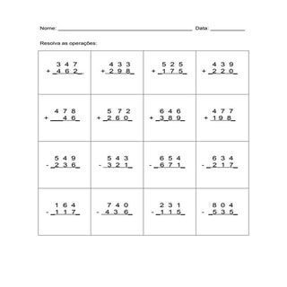Adição e-subtração