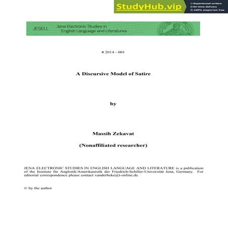 A Discursive Model Of Satire