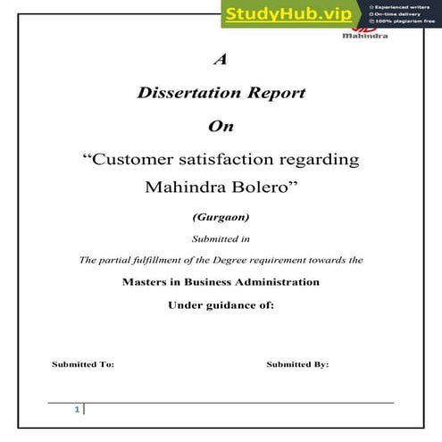A Dissertation Report On  quot  Customer satisfaction regarding.pdf