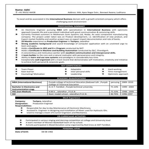 Aditi cv