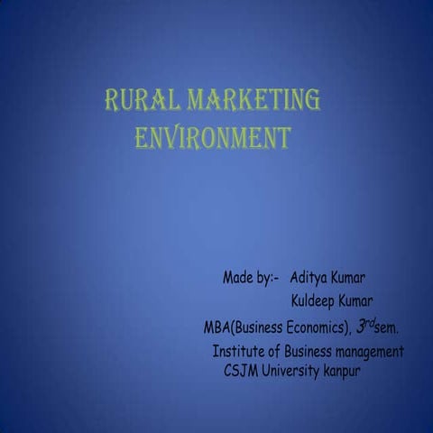 rural marketing invornment