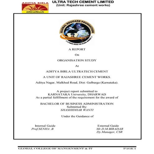 Aditya birla ultratech cement 