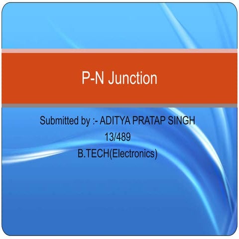 P-N Junction Diode Submitted By Aditya Prata 