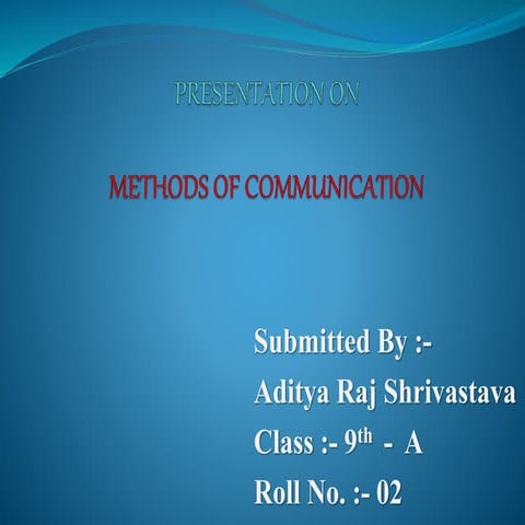 Method of communication | PPT
