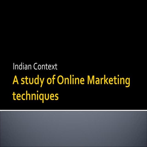 Internet Marketing techniques in India