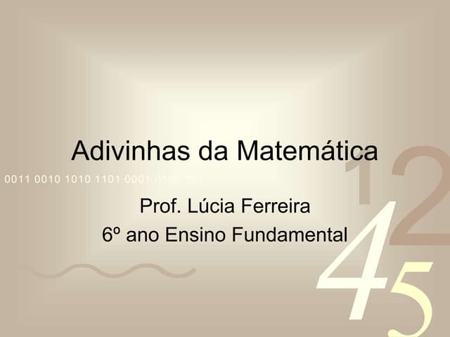 Adivinhas da matemática