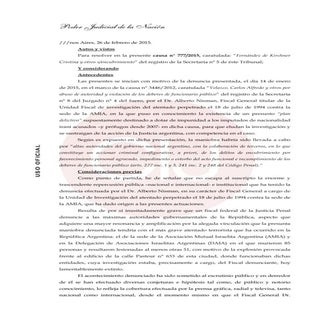 Rechazo del juez Rafecas a la denun...