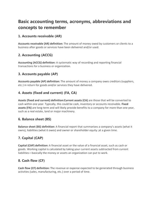 1. basic accounting terminology | PDF