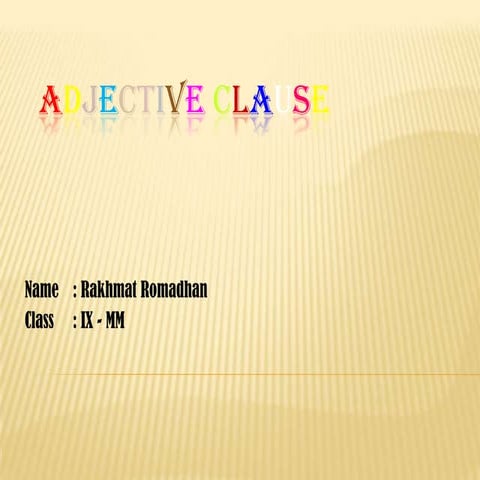 Adjective clause | PPTX