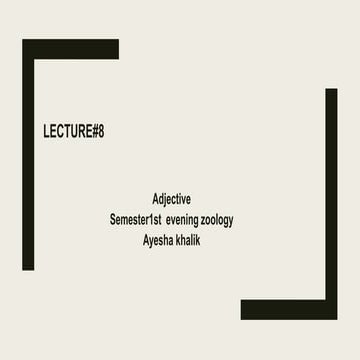 Adjective lecture #8